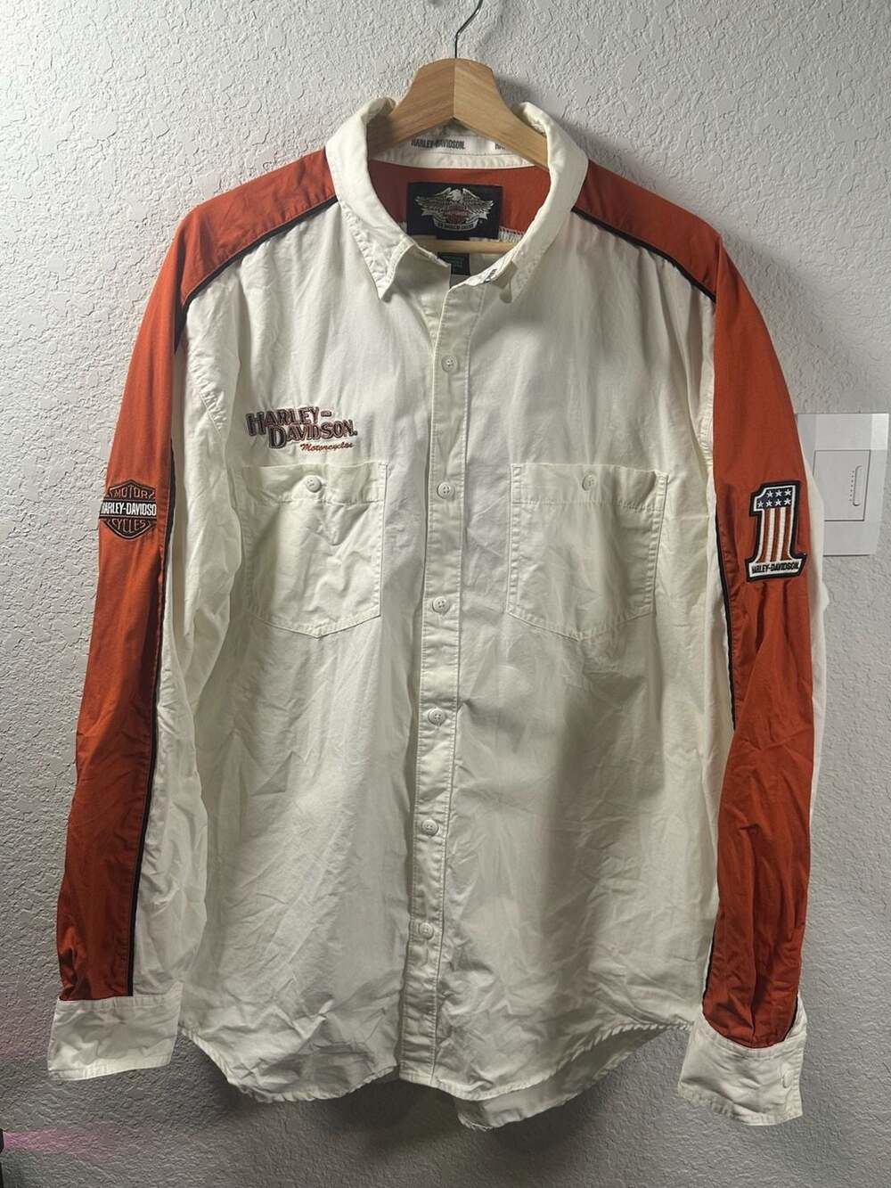 Harley Davidson Long Sleeve Button Up Shirt Size L